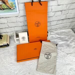 Hermes long Box, Dust Bag shopping bag NEW Tie or scarf box set